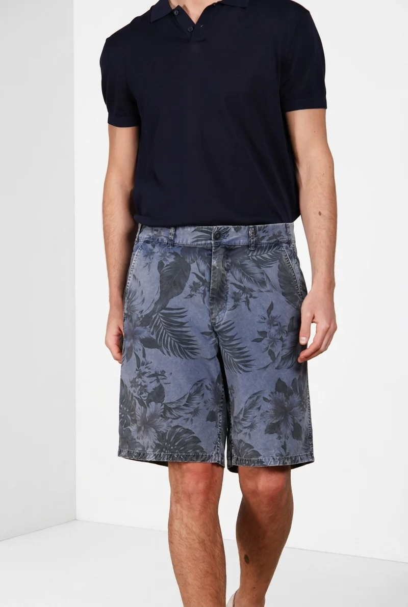 Denver M74 bermuda cargo homme en toile imprimé hawaïen relaxed fit