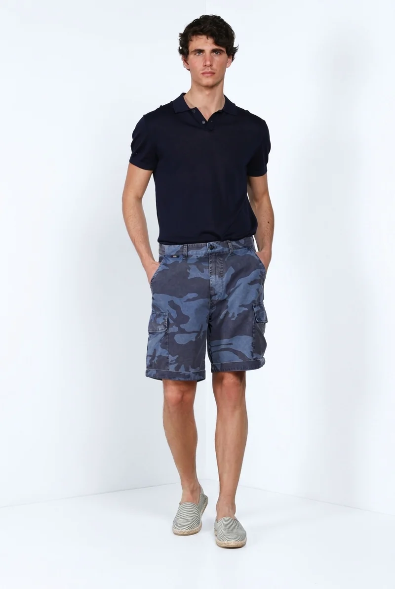 Chile M74 bermuda cargo homme en toile imprimé camouflage relaxed fit