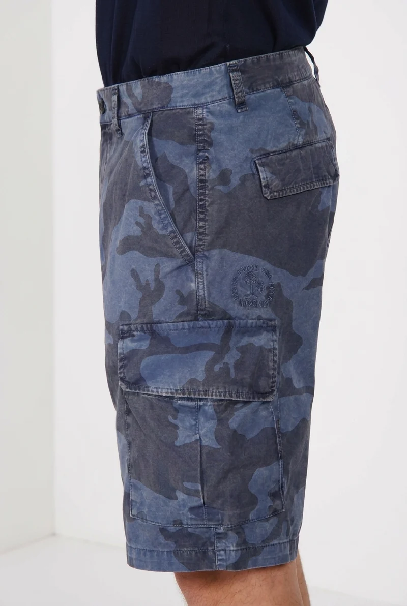 Chile M74 bermuda cargo homme en toile imprimé camouflage relaxed fit