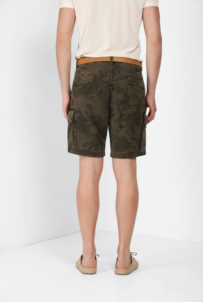 Chile M74 bermuda cargo homme en toile imprimé camouflage relaxed fit
