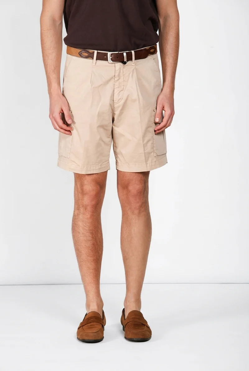 Cargo bermuda cargo homme en gabardine stretch relaxed fit