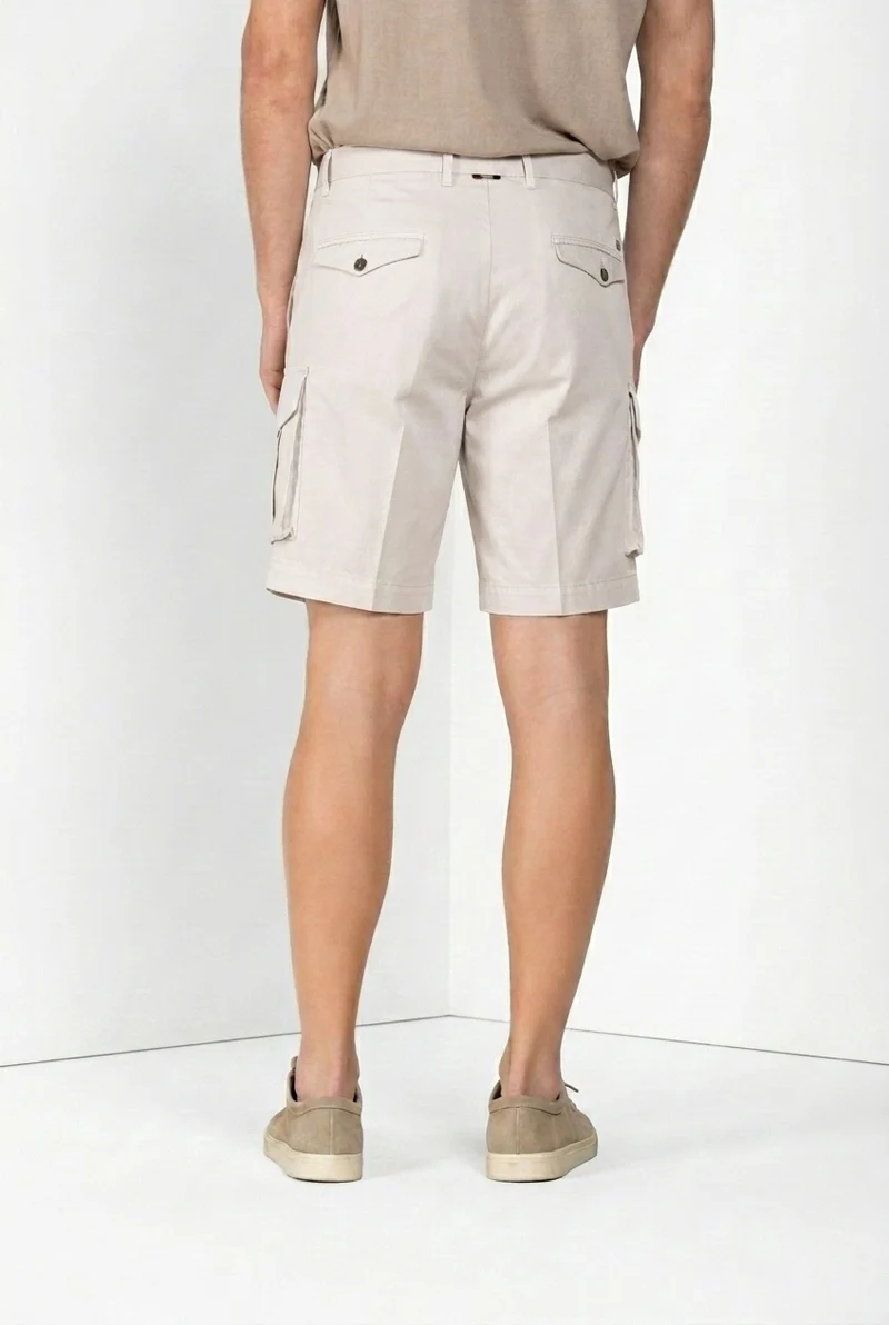 Cargo bermuda cargo homme en gabardine stretch relaxed fit