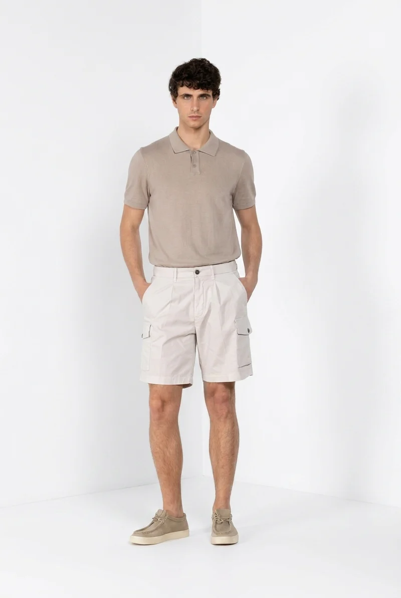Cargo bermuda cargo homme en gabardine stretch relaxed fit