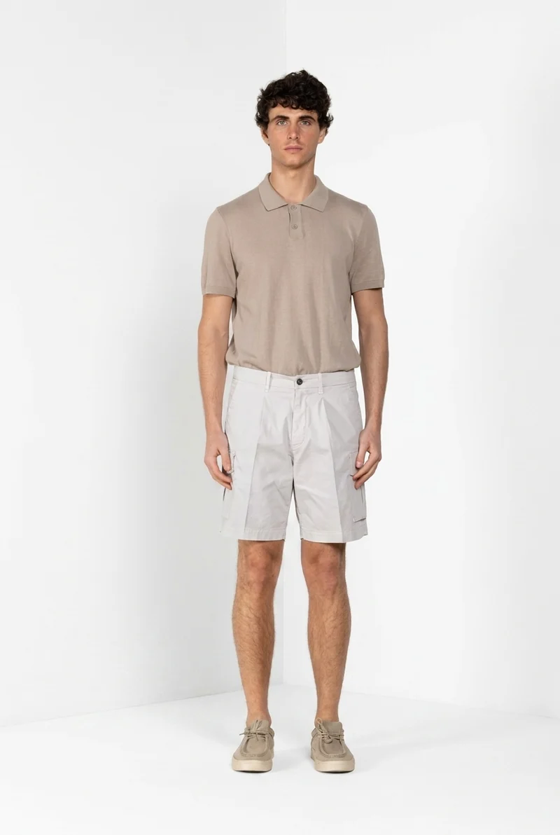 Cargo bermuda cargo homme en gabardine stretch relaxed fit