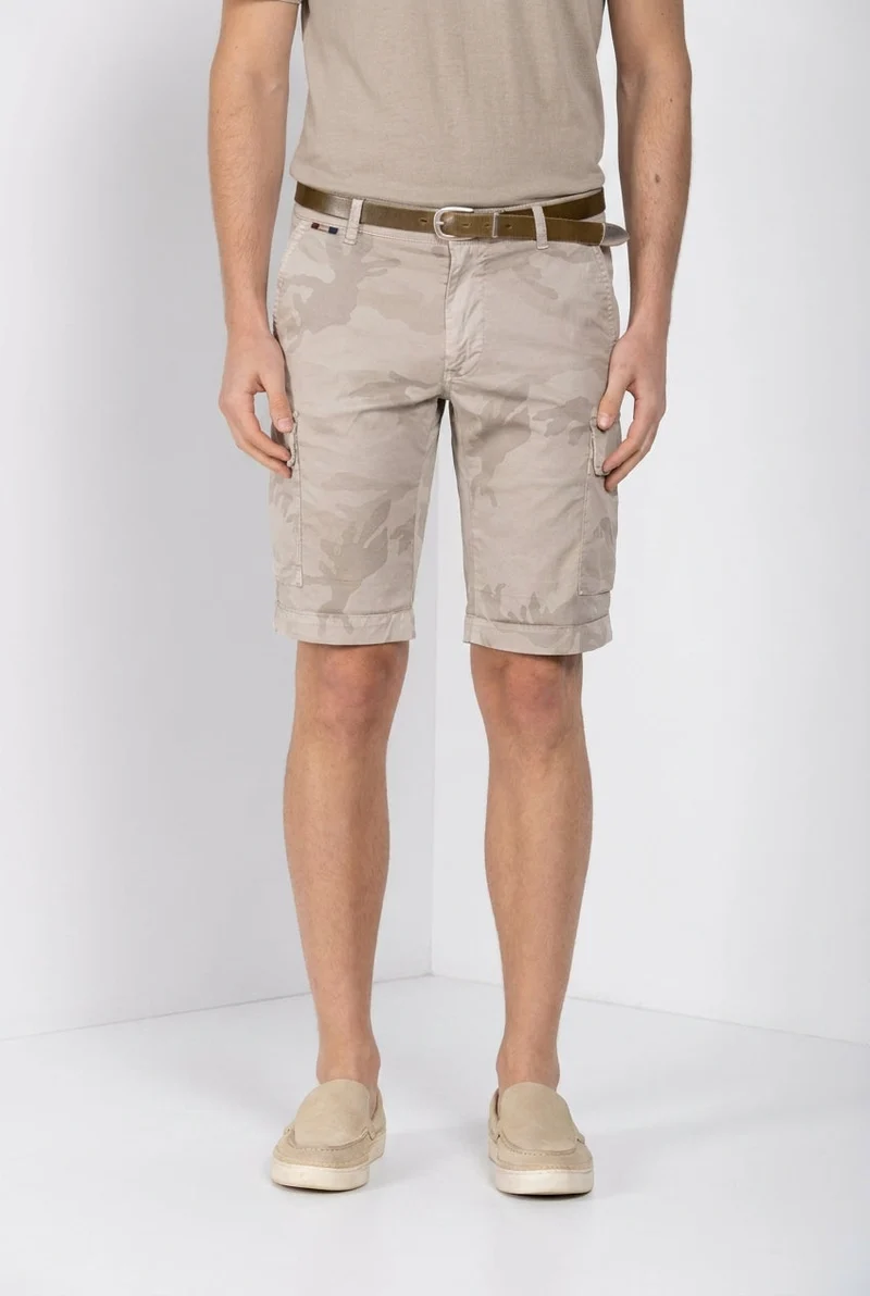 Chile bermuda cargo homme en twill imprimé camouflage slim fit ①