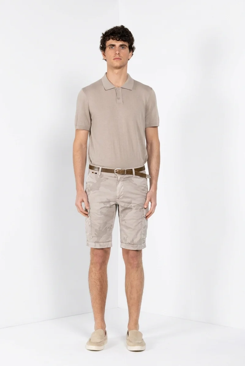 Chile bermuda cargo homme en twill imprimé camouflage slim fit ①