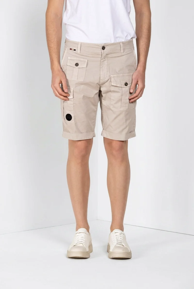 George Coolpocket bermuda cargo homme en gabardine stretch logo edition carrot fit ①