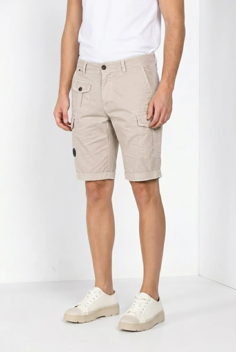 George Coolpocket bermuda cargo homme en gabardine stretch logo edition carrot fit ①