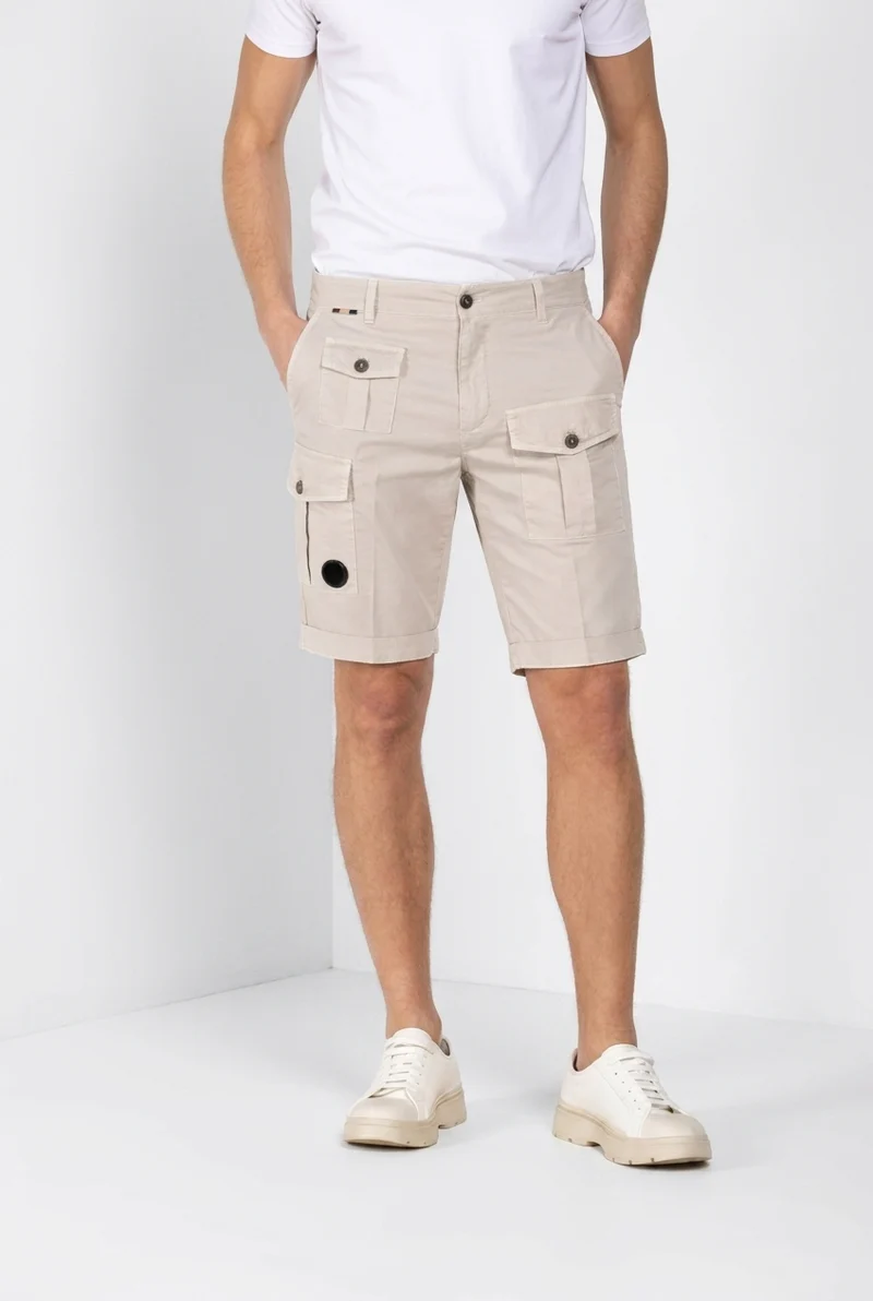 George Coolpocket bermuda cargo homme en gabardine stretch logo edition carrot fit ①