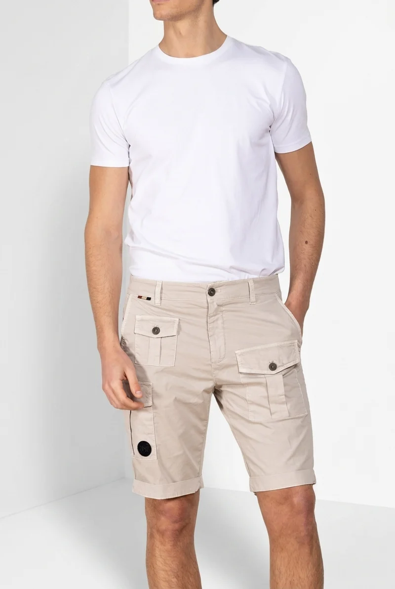 George Coolpocket bermuda cargo homme en gabardine stretch logo edition carrot fit ①