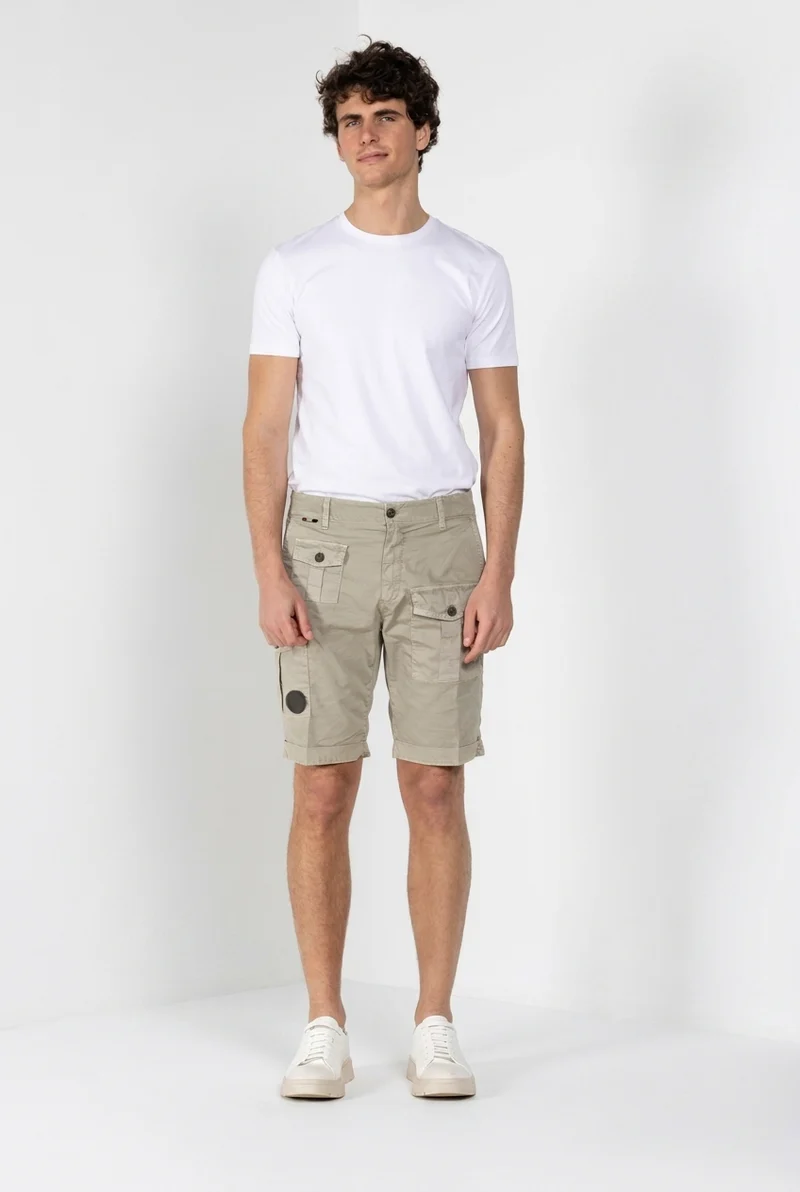 George Coolpocket bermuda cargo homme en gabardine stretch logo edition carrot fit ①