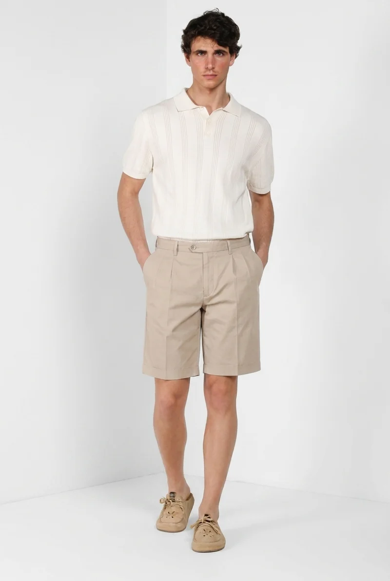 New York 2 Pinces bermuda chino homme en twill stretch regular fit