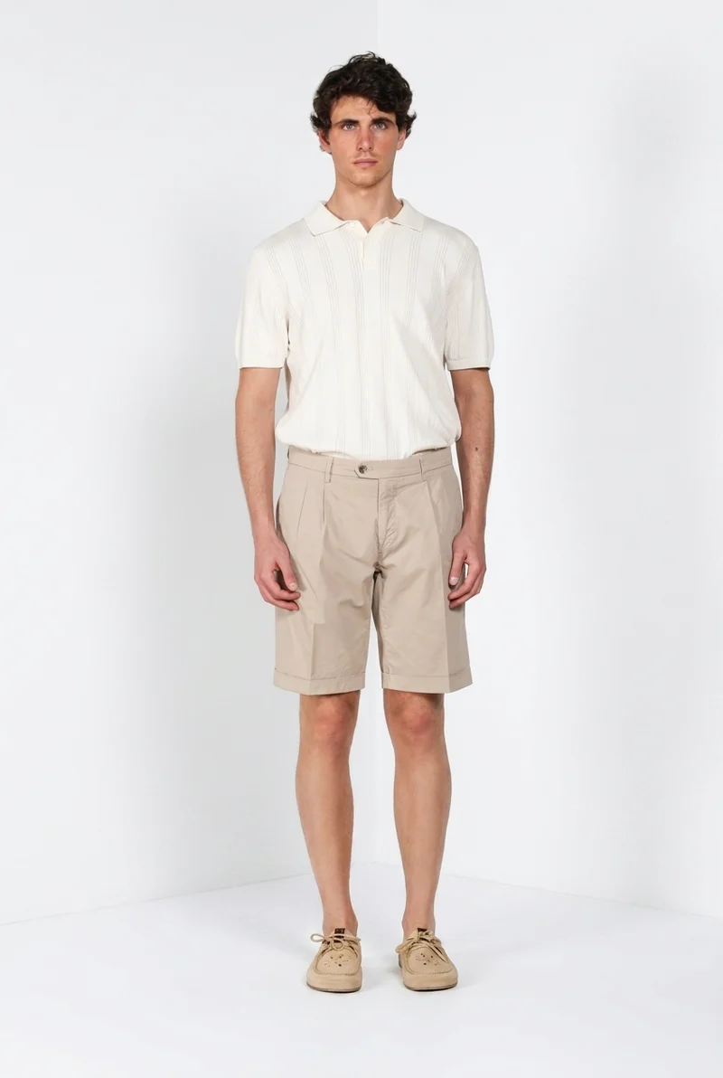 New York 2 Pinces bermuda chino homme en twill stretch regular fit