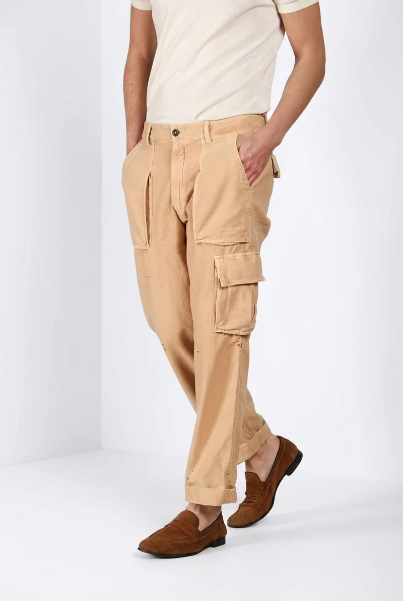 Cuba Work M74 pantalon cargo homme en coton flammè relaxed fit ①