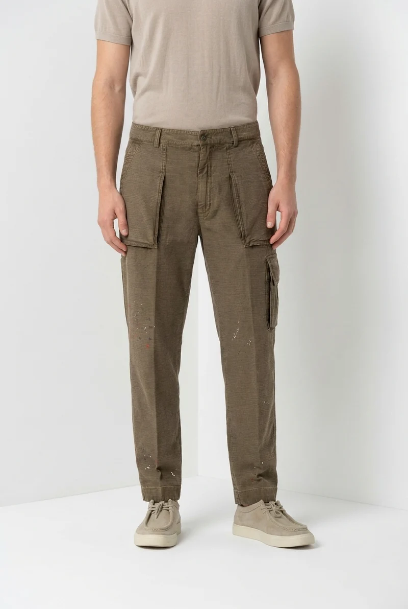 Cuba Work M74 pantalon cargo homme en coton flammé relaxed fit ①