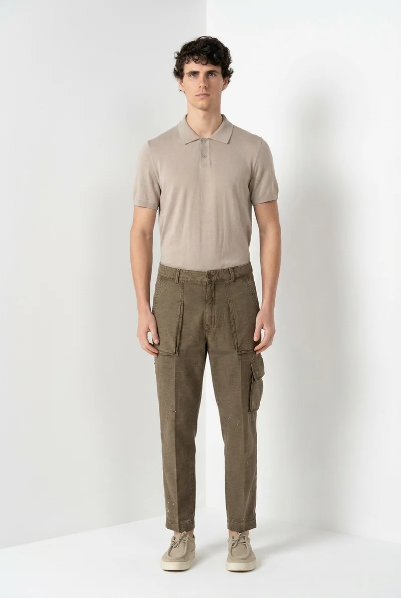 Cuba Work M74 pantalon cargo homme en coton flammé relaxed fit ①