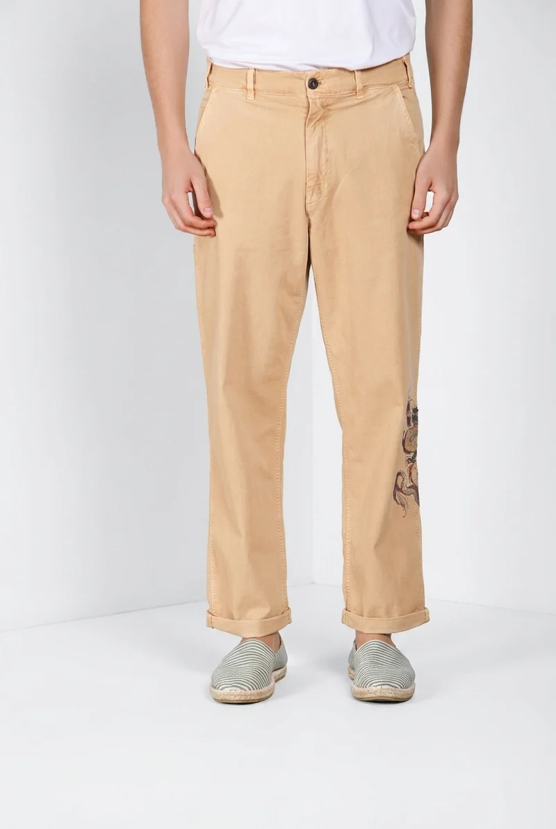 Denver M74 pantalon cargo homme en panama flammé relaxed fit
