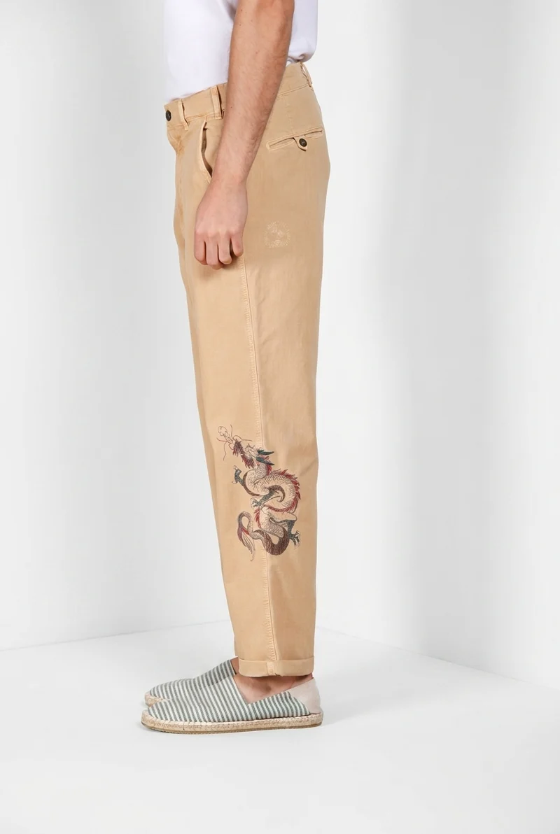 Denver M74 pantalon cargo homme en panama flammé relaxed fit