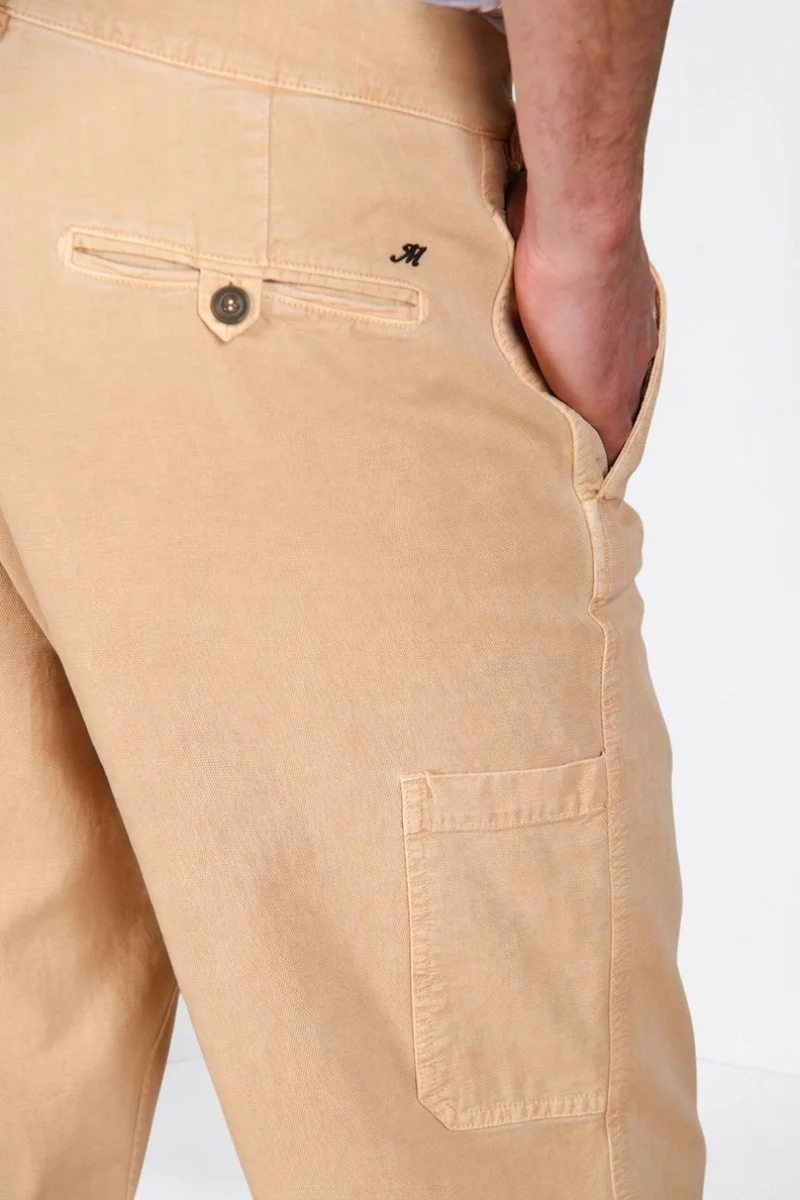 Denver M74 pantalon cargo homme en panama flammé relaxed fit