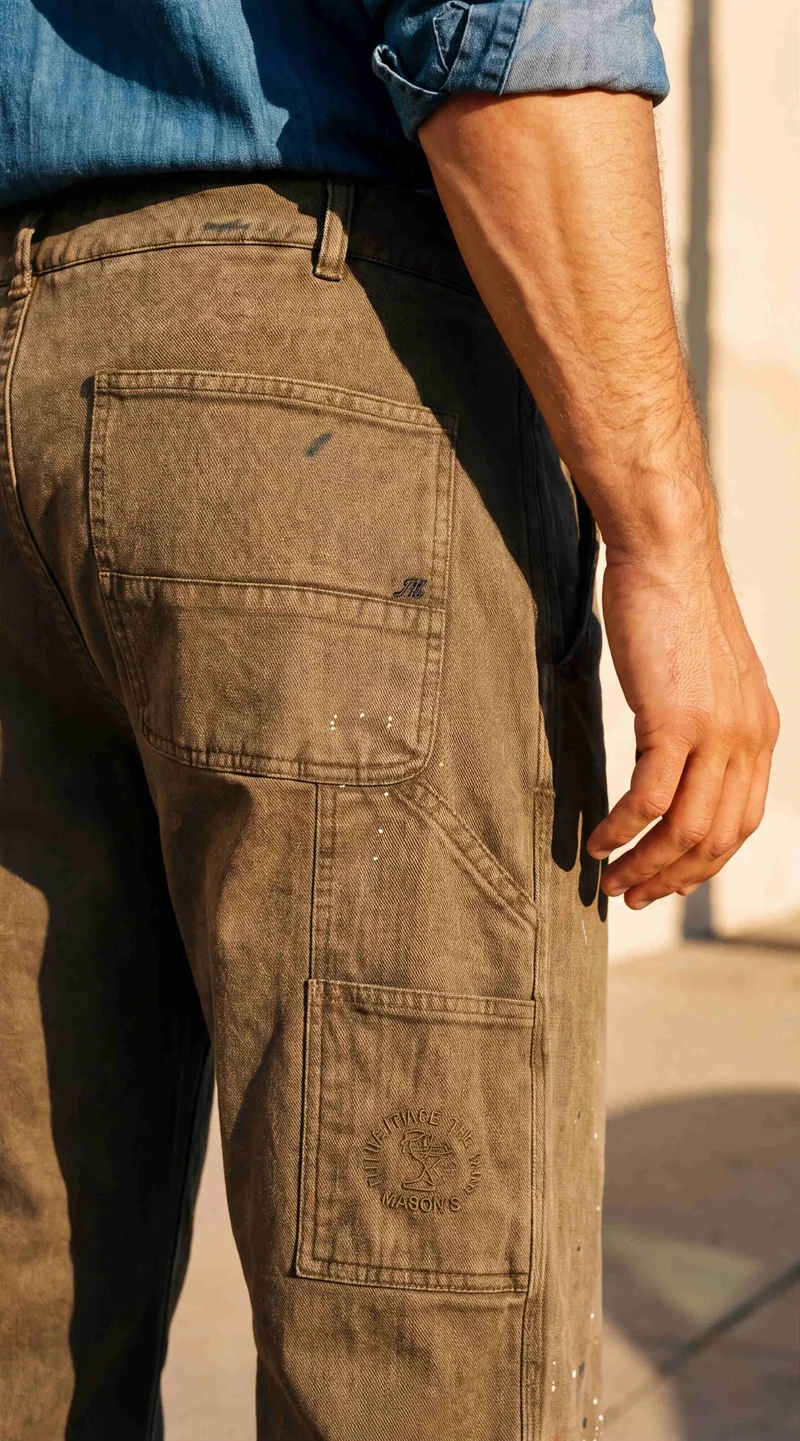 Dallas M74 pantalon cargo homme en bull stretch relaxed fit ①
