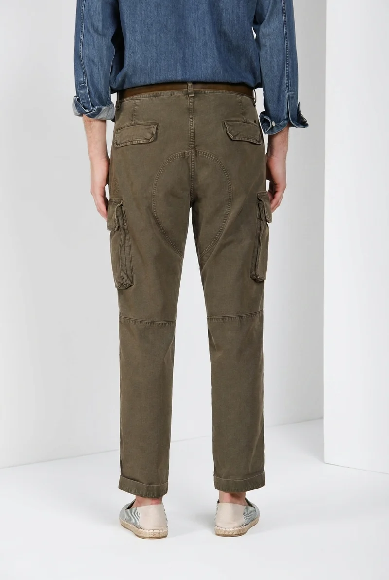 Chile M74 pantalon cargo homme en panama flammé relaxed fit ①