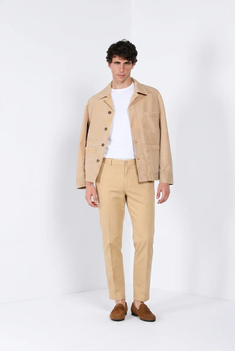 Madison M74 pantalon chino homme en twill léger stretch carrot fit