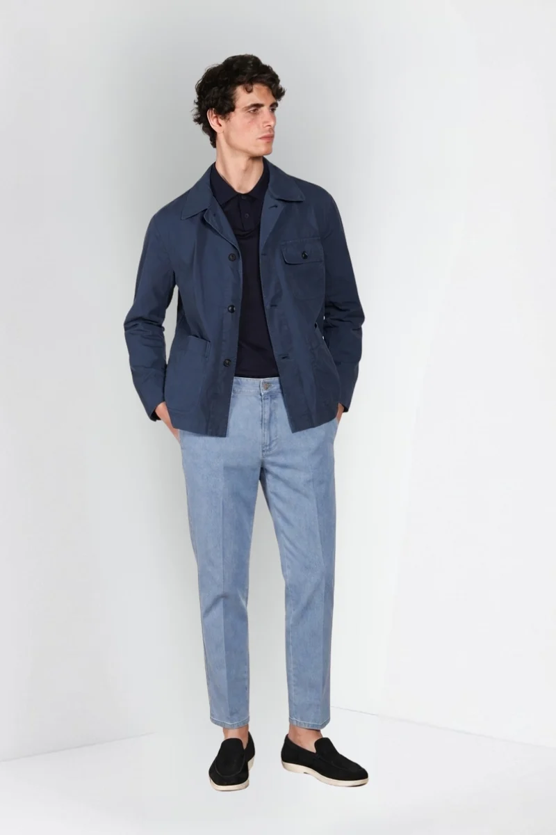 Madison M74 pantalon chino homme en twill léger stretch carrot fit
