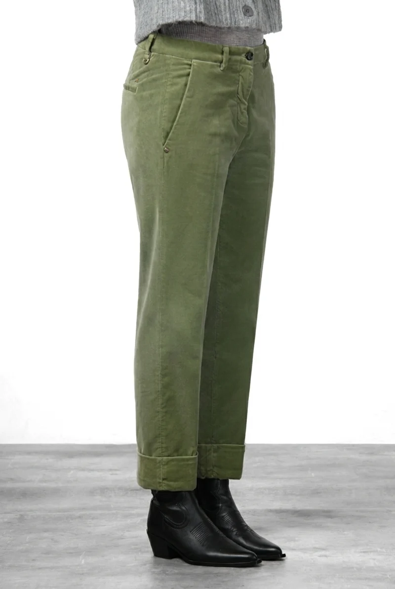 New York Carrot pantalon chino femme en velours lisse carrot fit ①