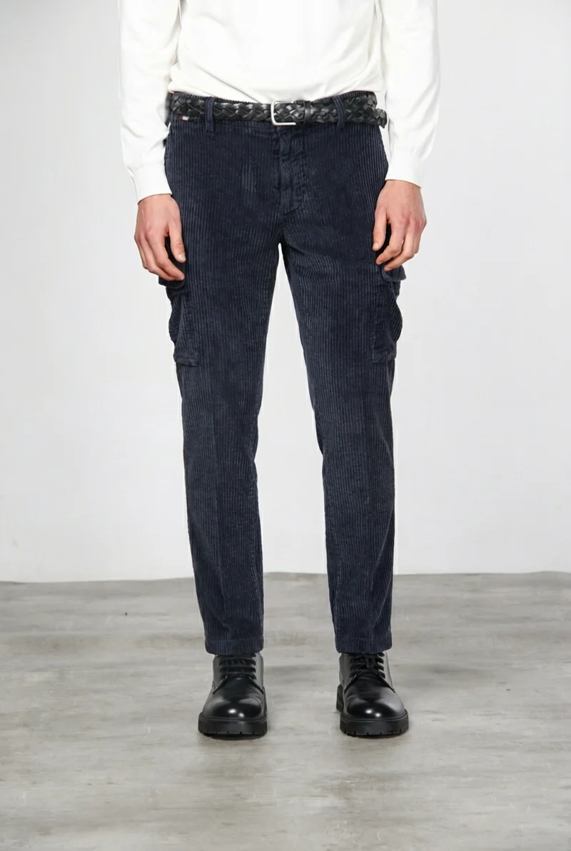 Chile pantalon cargo homme en velours à grosses côtes regular fit