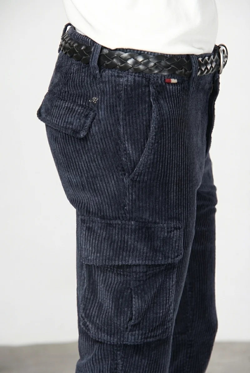 Chile pantalon cargo homme en velours à grosses côtes regular fit