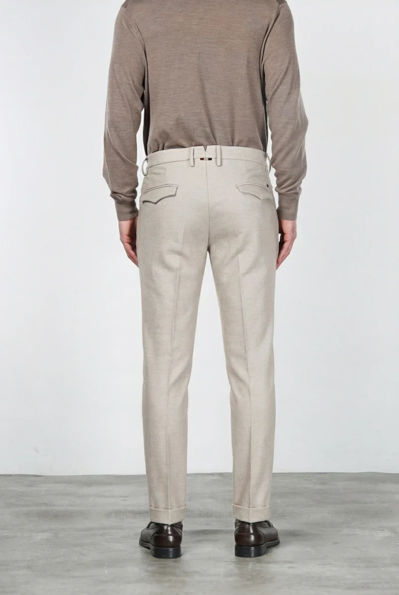 Torino City 1 Pinces pantalon chino homme à armure diagonale teint fil slim fit