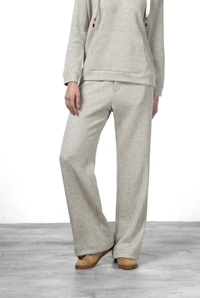 New York Studio Elax pantalon chino femme en jersey effet maille straight fit
