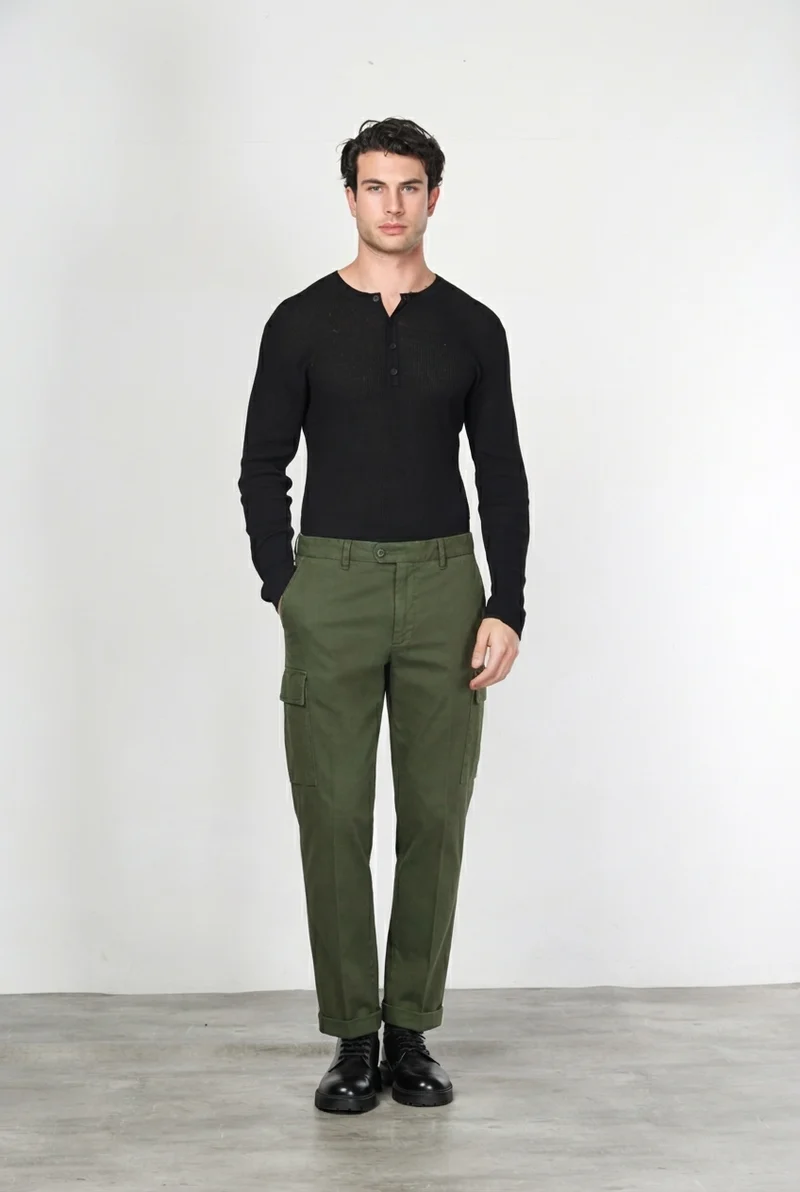 Chile pantalon cargo homme en gabardine carrot fit