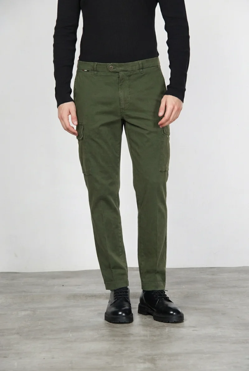 Chile pantalon cargo homme en gabardine carrot fit