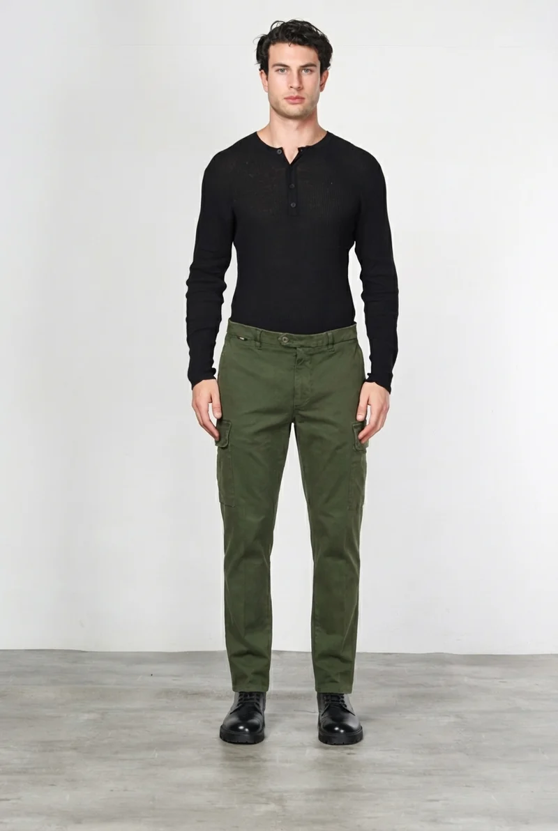 Chile pantalon cargo homme en gabardine carrot fit