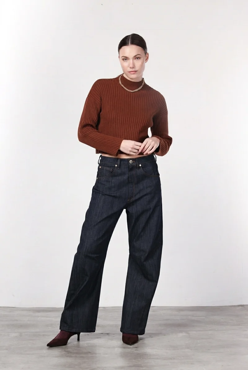 Vivienne pantalon chino 5 poches femme en denim stretch avec Balloon Fit