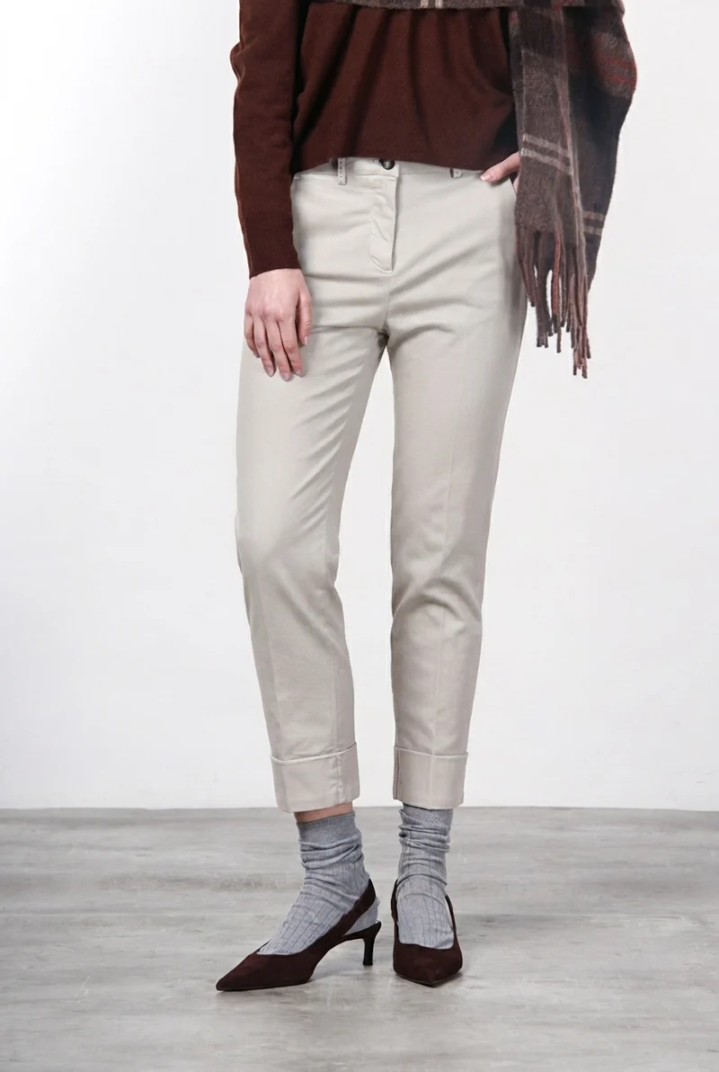 New York Carrot pantalon chino femme en gabardine de coton et laine carrot fit ①