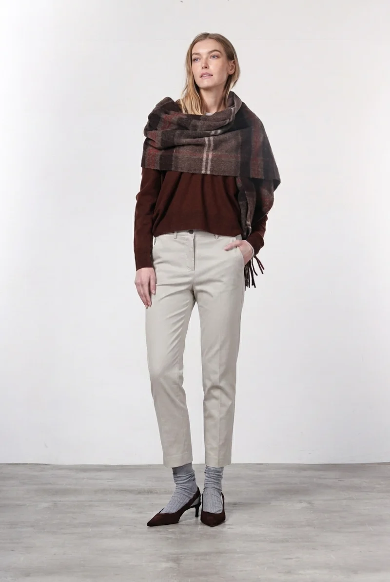 New York Carrot pantalon chino femme en gabardine de coton et laine carrot fit ①