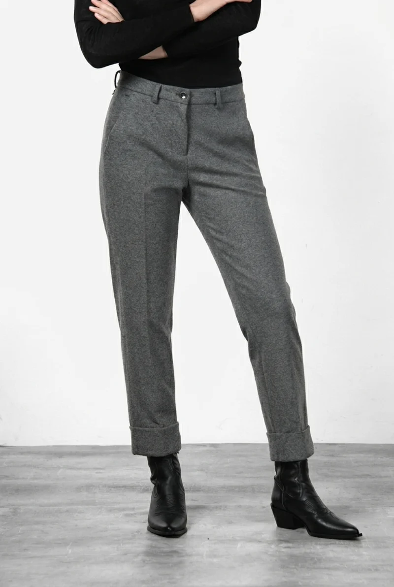 New York Carrot pantalon chino femme en jersey flanelle carrot fit