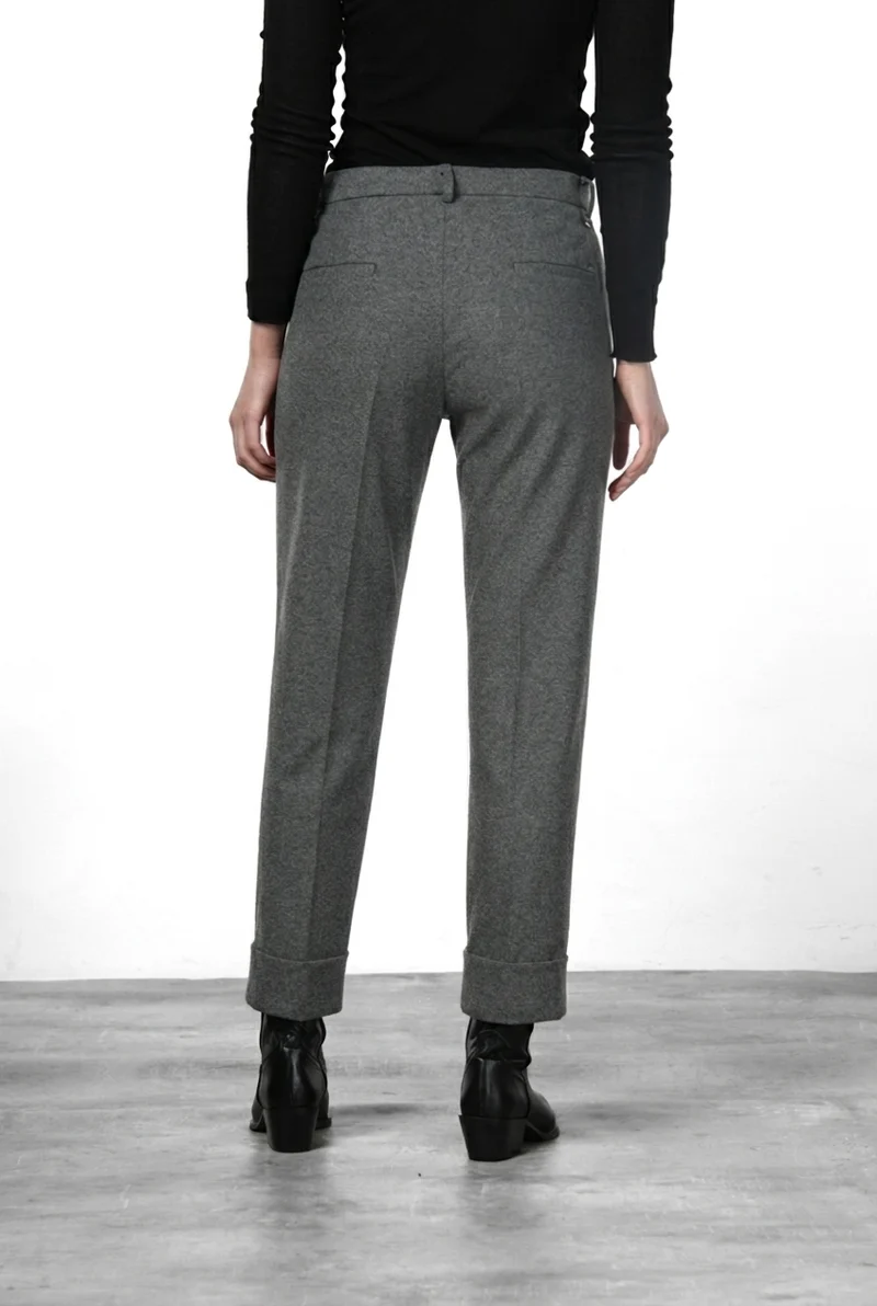 New York Carrot pantalon chino femme en jersey flanelle carrot fit