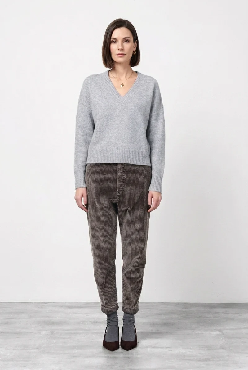 Malibu Jogger City pantalon chino femme en velours à grosses côtes relaxed fit