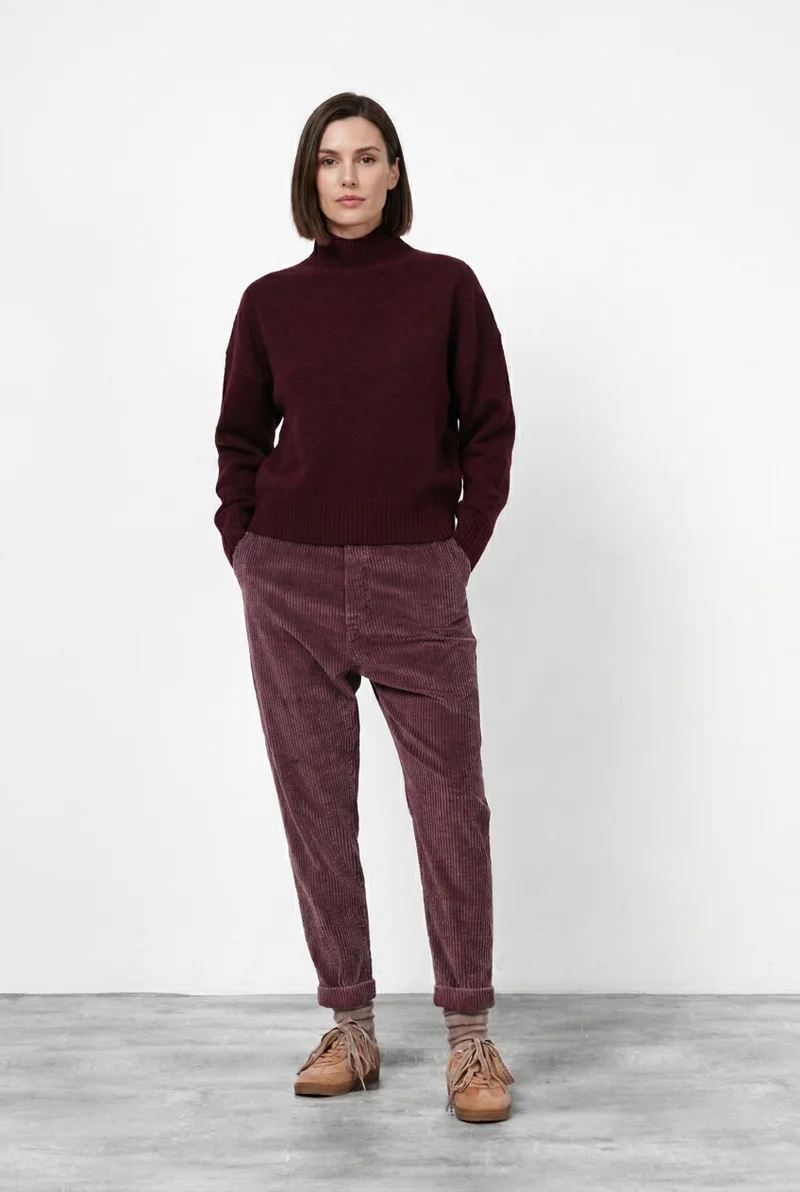 Malibu Jogger City pantalon chino femme en velours à grosses côtes relaxed fit
