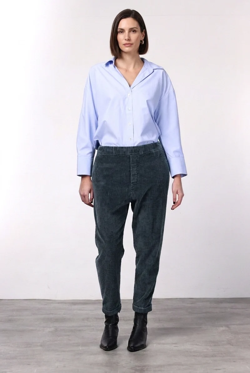 Malibu Jogger City pantalon chino femme en velours à grosses côtes relaxed fit
