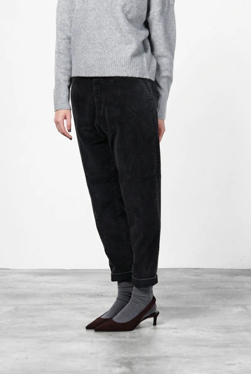 Malibu Jogger City pantalone chino donna in velluto a costa larga relaxed fit