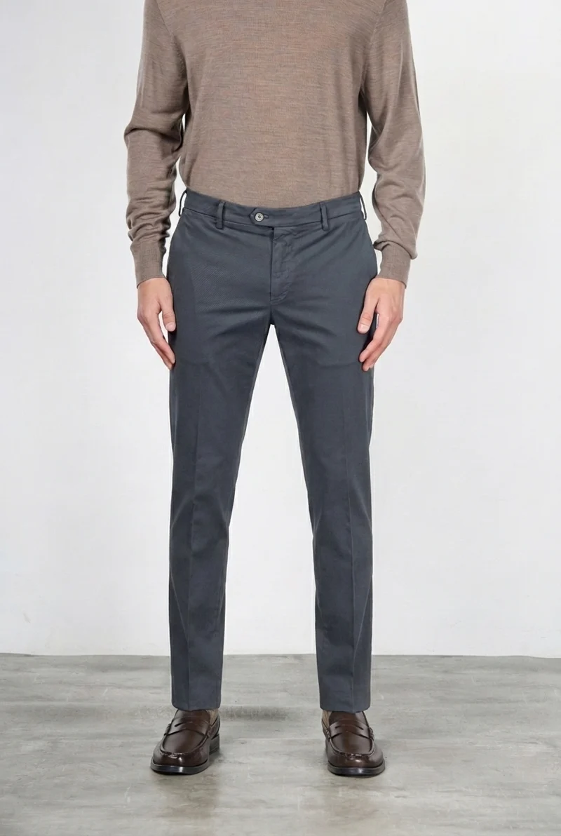 New York pantalon chino homme en gabardine stretch regular fit ①