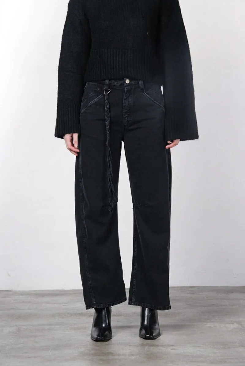 Pantalon chino femme Veronique en sergé coupe Balloon ①