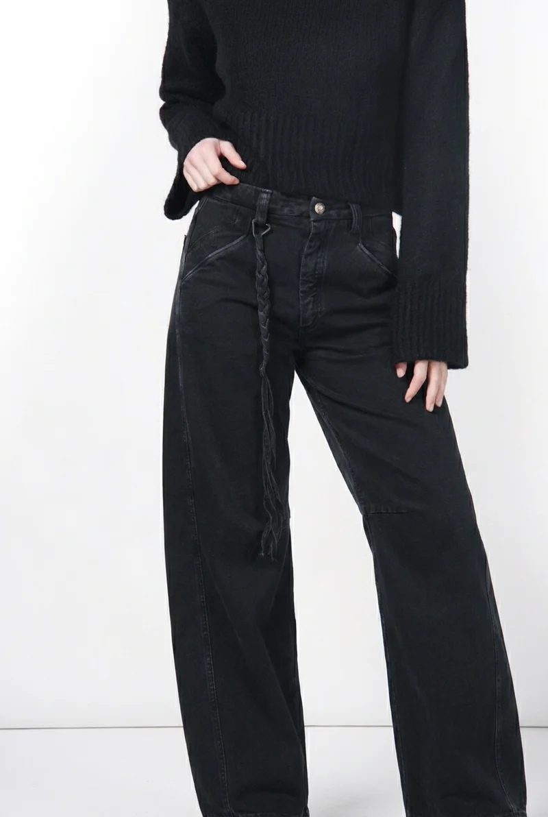Pantalon chino femme Veronique en sergé coupe Balloon ①