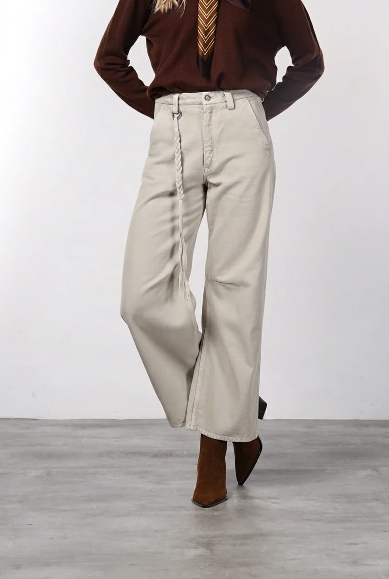 Valerie pantalon chino femme en twill balloon fit ①