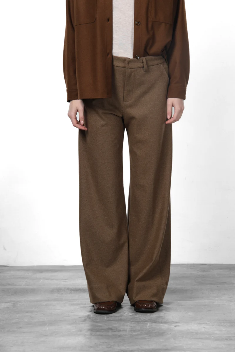 New York Studio Tailored pantalon chino femme en jersey flanelle straight fit
