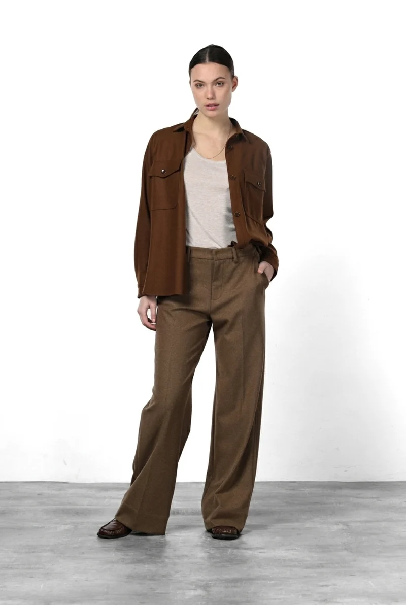 New York Studio Tailored pantalon chino femme en jersey flanelle straight fit